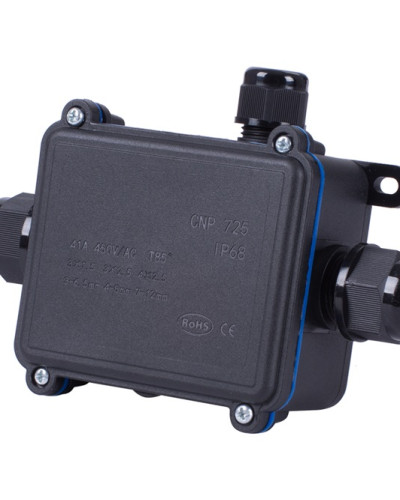Коробка розподільча e.wdb.cnp725.3t з клемником, 138х98х42 мм, IP68