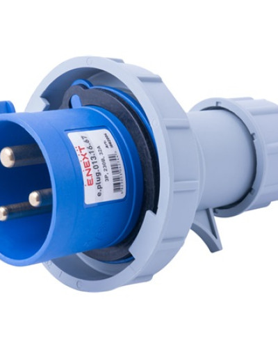 Силова вилка переносна e.plug.013.16.67, 3п., 230В, 16А, IP 67