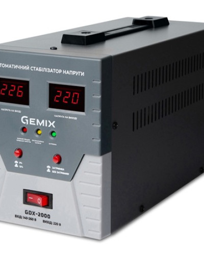GDX-2000 Gemix Стабілізатор напруги релійний цифровий, 1400Вт