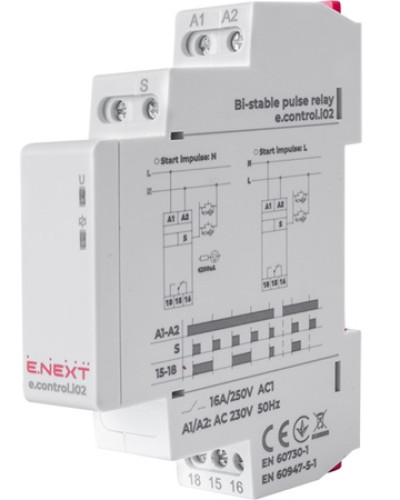 Реле імпульсне e.control.i02, 16A, 230V