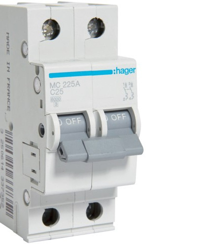 Автоматический выключатель MC225A 25А 2P С (6кА) Hager