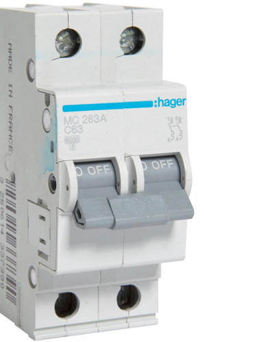 Автоматический выключатель 63А 2P С 6 кА MC263A Hager