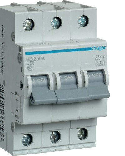 Автоматический выключатель 50А 3P С 6 кА MC350A Hager