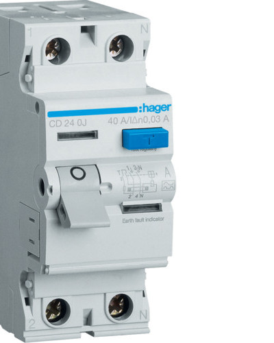 Устройство защитного отключения Hager 2P 40A 30mA А CD240J