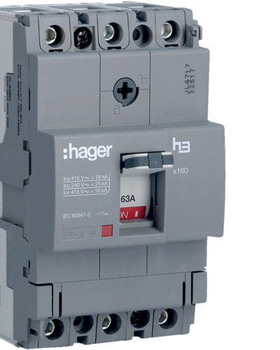 Автоматический выключатель HDA063L 63 А 3п 18 кА Hager