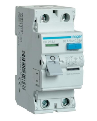 Устройство защитного отключения 2Р 63A 30mA AС CD264J Hager