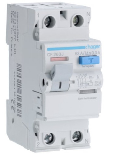 Устройство защитного отключения  HAGER 2-п CF263J 63A 300mA A