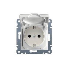 Розетка з з/к з кришкою Lumina, біла, 16А/230В