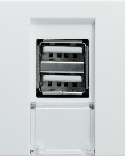 Розетка USB 1.2А подвійна 2М білий