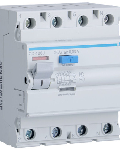 Устройство защитного отключения 4Р 25A 30mA AС CD426J Hager