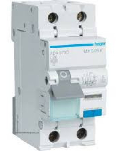 Дифференциальный автомат Hager ADA970D  ДАВ 1P+N 6kA C-20A 30mA A