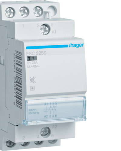 Контактор 25A 230В 3нв 2мод бесшумний Hager ESC325S