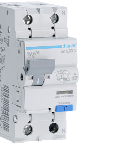 Дифавтомат 1P+N, 25A, C, 30mA, 6кА, А, AD975J