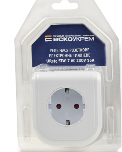 Реле часу розеткове електронне тижневе URate STW-7  AC 230V 16A