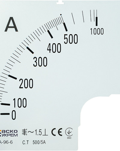 Шкала 500/5А до амперметра А-96-6