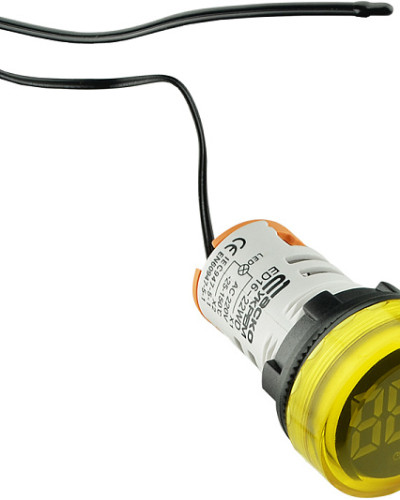 Круглий цифровий вимірювач температури ED16-22WD  -25С - 150С (жовтий)