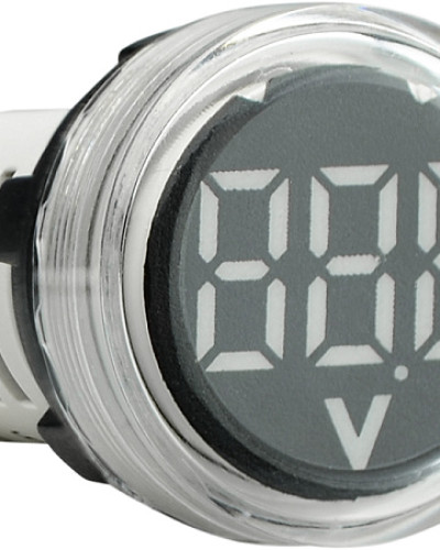 Круглий цифровий вимірювач напруги ED16-22VD 30-500В АС (білий)