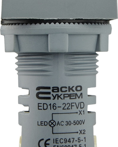 Квадратний цифровий вимірювач напруги ED16-22FVD 30-500В АС (білий)
