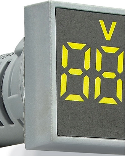 Квадратний цифровий вимірювач напруги ED16-22FVD 30-500В АС (жовтий)