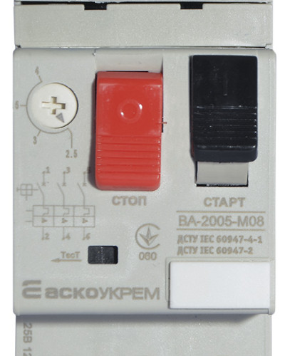 Автоматичний вимикач захисту двигуна УКРЕМ ВА-2005 М08