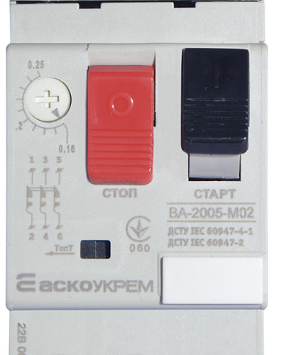 Автоматичний вимикач захисту двигуна УКРЕМ ВА-2005 М02