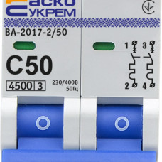 Автоматичний вимикач УКРЕМ ВА-2017/С 2р 50А АСКО