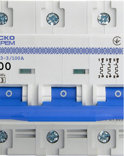 Автоматичний вимикач УКРЕМ ВА-2003 3р 100А АСКО