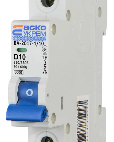 Автоматичний вимикач УКРЕМ ВА-2017/D 1р 10А АСКО