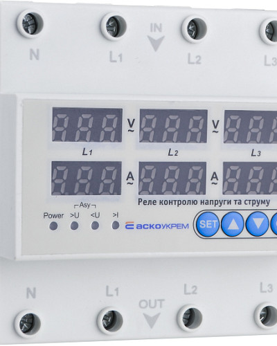 Реле контролю напруги та струму  RKV 4P 63A