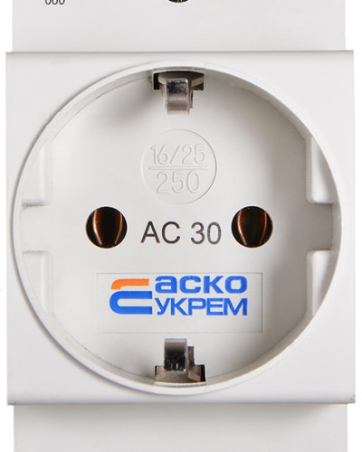 Розетка з заземленням AC30 2Р+РЕ