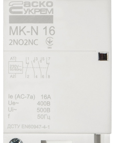 Модульний контактор MK-N 4P 16A 2NO2NC 220V