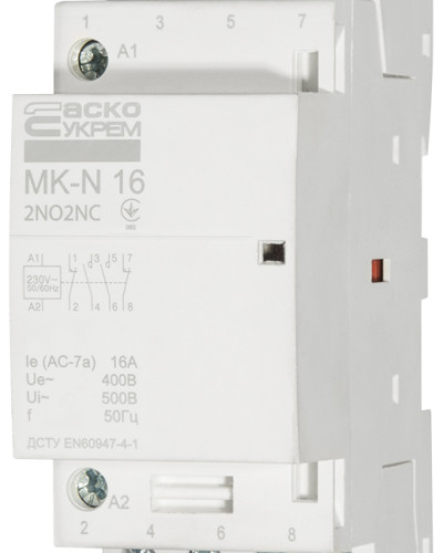 Модульний контактор MK-N 4P 16A 2NO2NC 220V