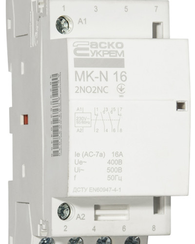 Модульний контактор MK-N 4P 16A 2NO2NC 220V