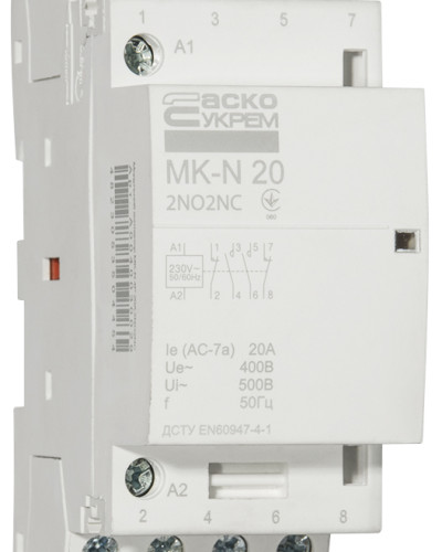 Модульний контактор MK-N 4P 20A 2NO2NC 220V