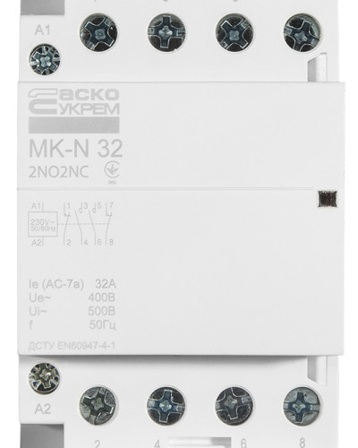 Модульний контактор MK-N 4P 32A 2NO2NC 220V