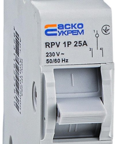 Ручний перемикач вводу (І-0-ІІ) RPV 1P 25A АСКО