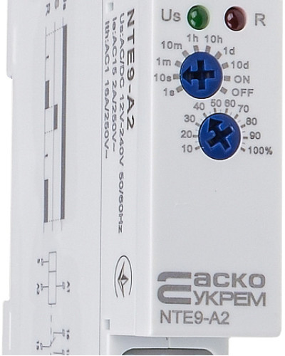 Реле затримки часу на увімкнення NTE9-A2 AC/DC 12-240V