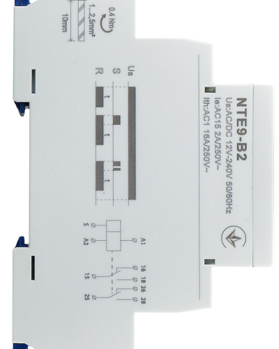 Реле затримки часу на вимкнення  NTE9-B2 AC/DC 12-240V