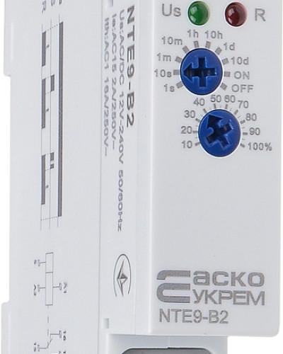 Реле затримки часу на вимкнення  NTE9-B2 AC/DC 12-240V
