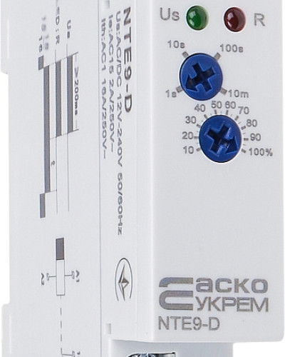 Реле часу затримки вимкнення без джерела живлення NTE9-D AC/DC 12-240V