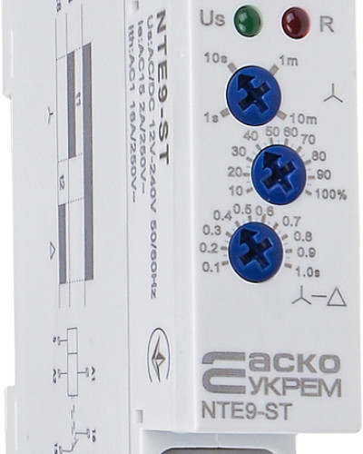 Реле часу зірка/трикутник NTE9-ST AC/DC 12-240V