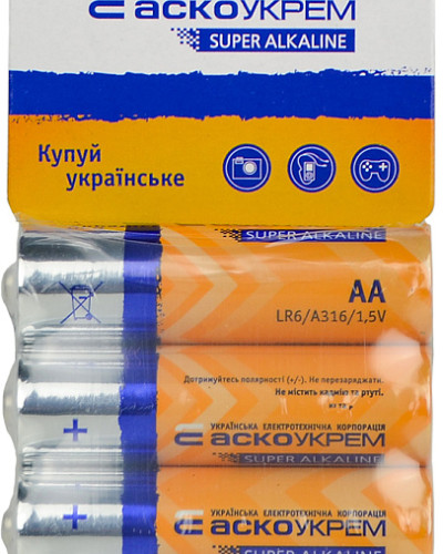 Батарейка лужна AА.LR6.SC4 (shrink card 4)