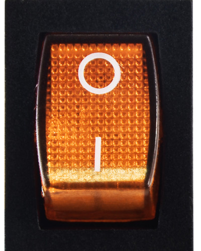 KCD1-2-101N YL/B  220V Перемикач 1 клав. жовтий з підсвічуванням