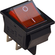 KCD2-201N R/B Перемикач 1 клав.  з підсвічуванням 12 V AC/DC червоний