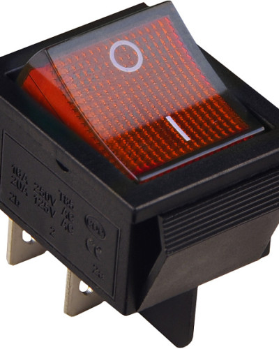 KCD2-201N R/B Перемикач 1 клав.  з підсвічуванням 12 V AC/DC червоний