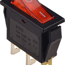 KCD3-101N R/B Перемикач 1 клав. з підсвічуванням 12 V AC/DC червоний