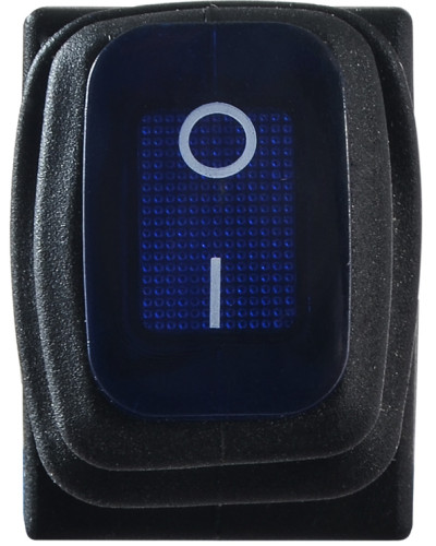 KCD1-2-101NW BL/B  220V  Перемикач 1 клав. вологозах. синій з підсвічуванням