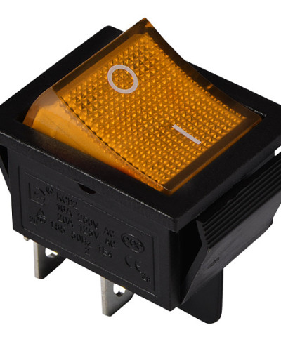 KCD2-201N YL/B 220V Перемикач 1 клав. жовтий з підсвічуванням