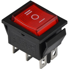 KCD2-203N R/B 220V Перемикач 1 клав. перекидний червоний з підсвічуванням