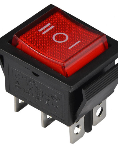KCD2-203N R/B 220V Перемикач 1 клав. перекидний червоний з підсвічуванням
